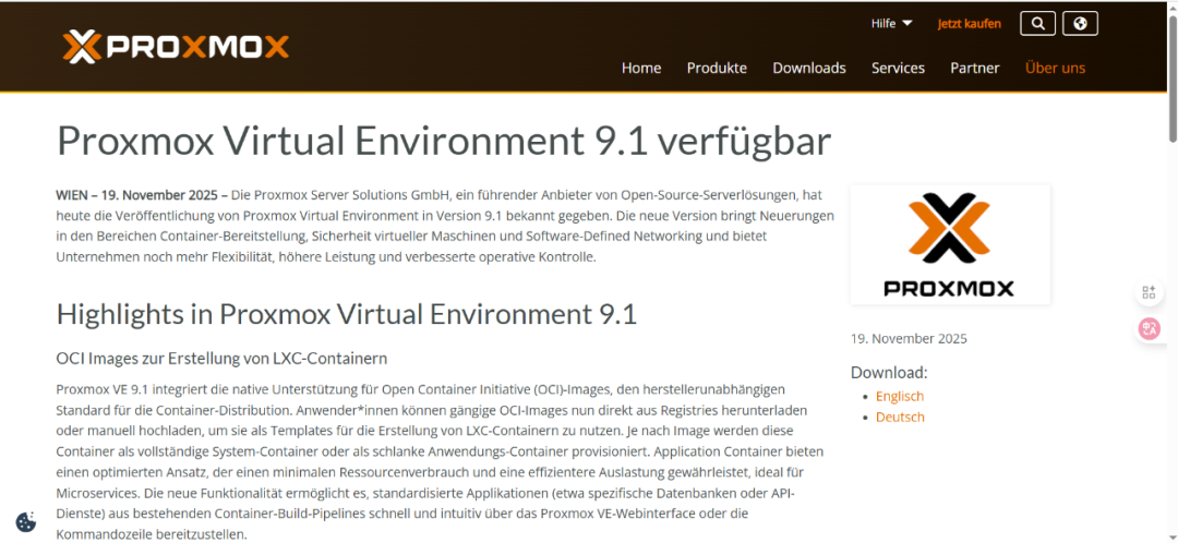 Proxmox VE 9.1 重磅发布:原生支持OCI镜像,开启轻量容器化新时代